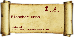 Plescher Anna névjegykártya